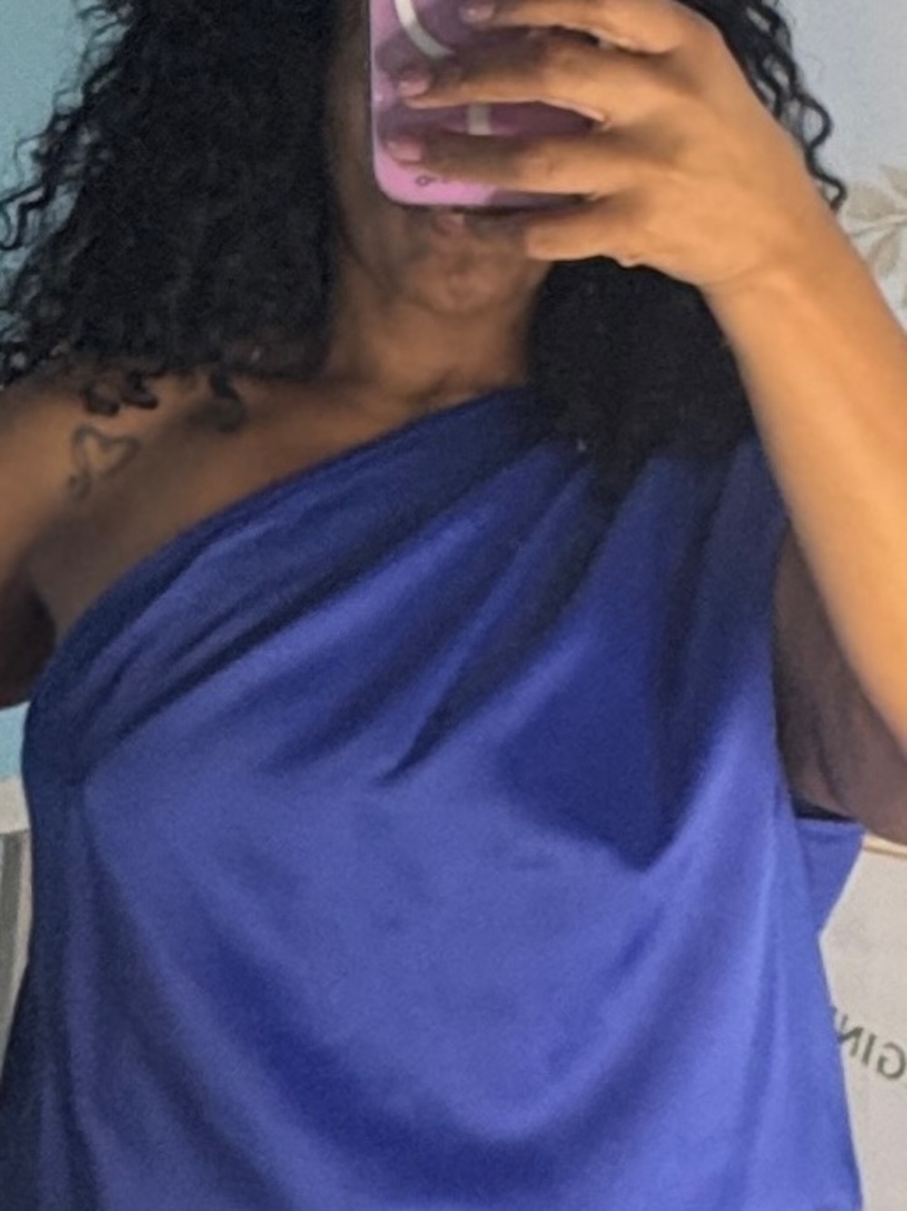 One-Shoulder Royal Blue Women's Bodysuit